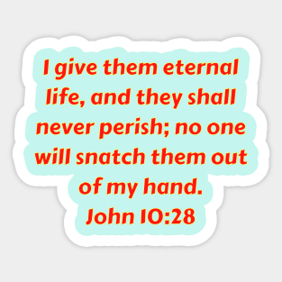 Bible Verse John 10:28 Sticker